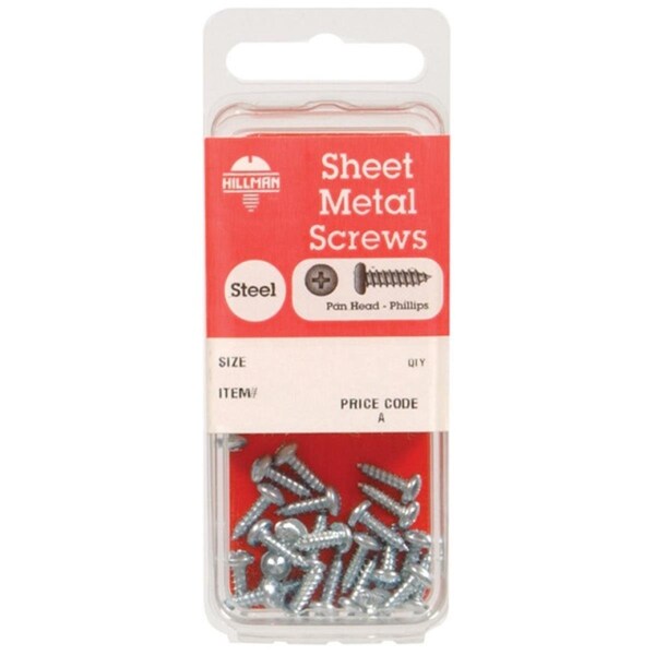 Hillman Sheet Metal Screw, #12 x 2 in, Zinc Plated Steel Pan Head 10 PK 5103270 - main